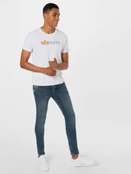 Alpha Industries T-Shirt Alpha Label T cognac/schwarz/weiß