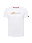 Alpha Industries T-Shirt Alpha Label T cognac/schwarz/weiß