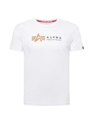 Alpha Industries T-Shirt Alpha Label T cognac/schwarz/weiß