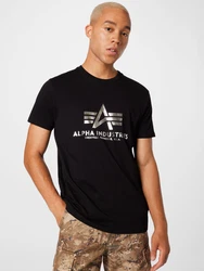 Alpha Industries Basic Foil Print T-Shirt schwarz/weiß