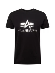 Alpha Industries Basic Foil Print T-Shirt schwarz/weiß