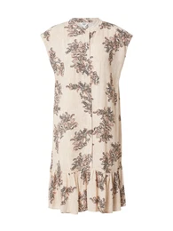 Šaty 'ALIX' krémová / jasně oranžová / černá