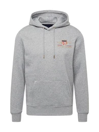 Sweatshirt graumeliert / goldgelb / rot / weiß / navy