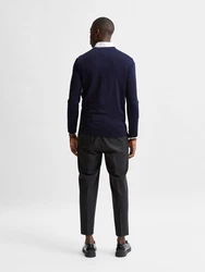 SELECTED HOMME Pullover Town OWN MERINO COOLMAX KNIT dunkelblau