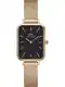 Daniel Wellington Analogové hodinky 'Quadro Pressed Melrose RG Black'  růžově zlatá / černá
