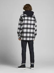JACK & JONES Jacke Cane anthrazit / graumeliert / naturweiß