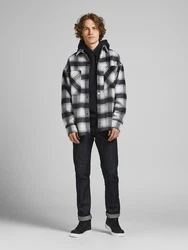 JACK & JONES Jacke Cane anthrazit / graumeliert / naturweiß