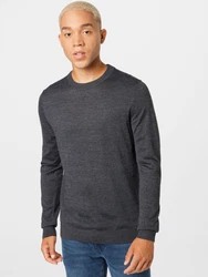 SELECTED HOMME Pullover Town OWN MERINO COOLMAX KNIT grau