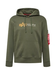 Sweatshirt dunkelgrn / hellorange / rot / wei