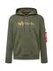 ALPHA INDUSTRIES Sweatshirt dunkelgrn / hellorange / rot / wei