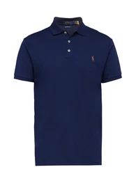 Poloshirt dunkelblau / karamell / rot