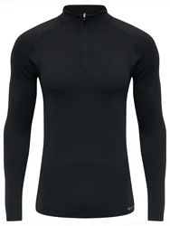 hummel Rundhalspullover Sweater hmlstroke Seamless HalfZip Sweatshirt Dunkelblau/Schwarz/Dunkelgrau