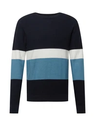 Pullover ''''NEW PORT'''' dunkelblau / rauchblau / weiß