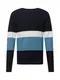 JACK & JONES Pullover ''''NEW PORT'''' dunkelblau / rauchblau / weiß