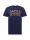 JACK & JONES Majica  mornarska / kaki / temno oranna