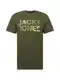 JACK & JONES Majica ''''OLDIER''''  kaki / oliva / neonsko zelena