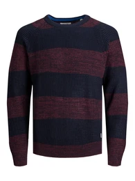 Pullover ''''Pannel'''' dunkelrot / navy
