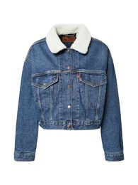 LEVI'S Prijelazna jakna 'Cropped Loose Sherpa' plava / bijela