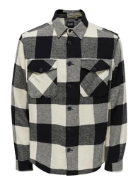 Hemd 'Milo' creme / graumeliert / schwarz