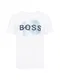 BOSS Orange Majica  bela / kobalt modra / pastelno modra