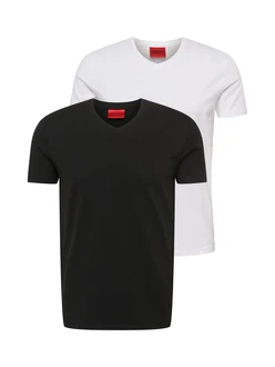 HUGO T-Shirt HUGO-V schwarz/weiß HUGO T-Shirt HUGO-V schwarz/weiß