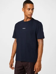 BOSS T-Shirt 'Chup' marineblau/hellorange/weiß