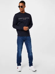 Tommy Hilfiger Sweatshirt TOMMY LOGO SWEATSHIRT mit klassischem Rundhalsausschnitt nachtblau/rot/weiß