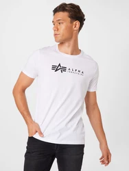 Alpha Industries Rundhalsshirt Label T 2 Pack schwarz / weiß