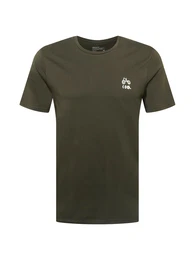 T-Shirt ''''JAAMES DONT MESS IT UP'''' tanne / weiß