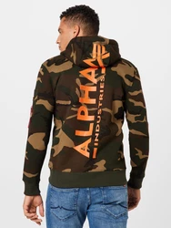 ALPHA INDUSTRIES Sweatshirt schoko/dunkelbraun/khaki/orange