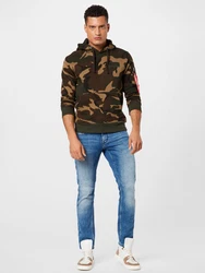 ALPHA INDUSTRIES Sweatshirt schoko/dunkelbraun/khaki/orange