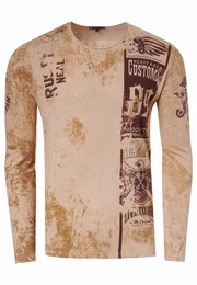 Langarmshirt braun / dunkelrot