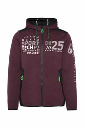 Sweatjacke mit Kapuze und Rubber Prints dunkelrot