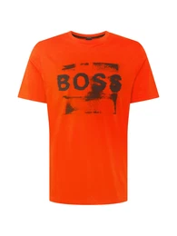Casual T-Shirt schwarz / neonorange