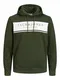 JACK & JONES Majica ''''River''''  temno zelena / bela