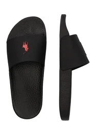 Polo Ralph Lauren Badeschuh Pantolette 'Polo Slide' rot/schwarz