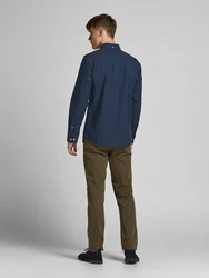 Jack & Jones Langarmhemd JPRBLUBrook OXFORD nachtblau