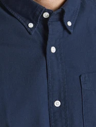 Jack & Jones Langarmhemd JPRBLUBrook OXFORD nachtblau