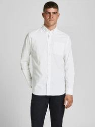 Jack & Jones Langarmhemd JPRBLUBrook OXFORD weiß