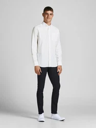 Jack & Jones Langarmhemd JPRBLUBrook OXFORD weiß