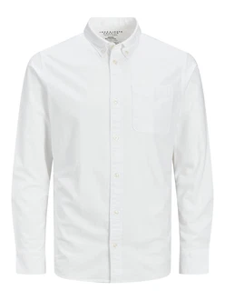 Jack & Jones Langarmhemd JPRBLUBrook OXFORD weiß