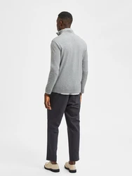 SELECTED HOMME Rundhalspullover Berg graumeliert
