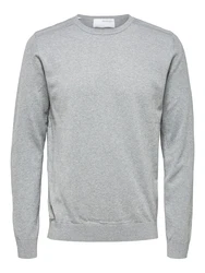SELECTED HOMME Rundhalspullover Berg grau