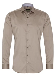 Langarm Hemd SUPER SLIM beige / taupe / braun