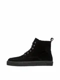Flache schwarze Stiefeletten mit Spitze image