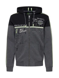 Sweatjacke dunkelgrau / schwarz / grün