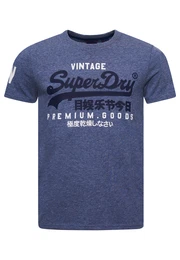 T-Shirt navy / blaumeliert / wei