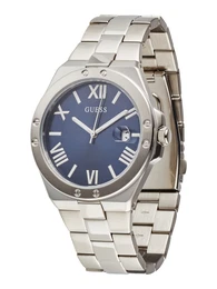 GUESS Uhr silber / dunkelblau