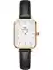 Daniel Wellington Analogni sat 'Quadro Pressed Sheffield RG White'  crna / bijela