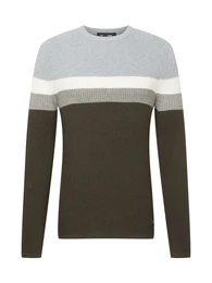 Pullover ''''HANSI'''' oliv / grau / weiß
